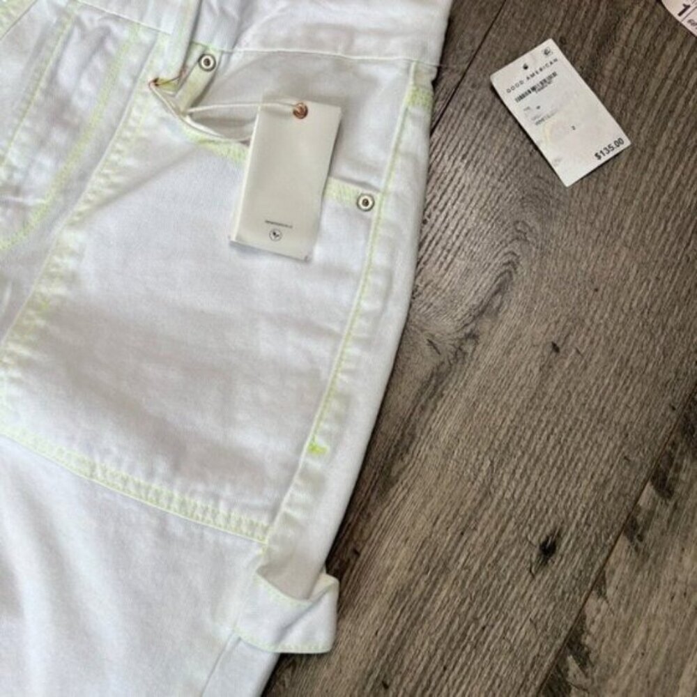 Good American NWT Good '90s High Waist Carpenter Jeans Size 26 Baggy White - Picture 9 of 13